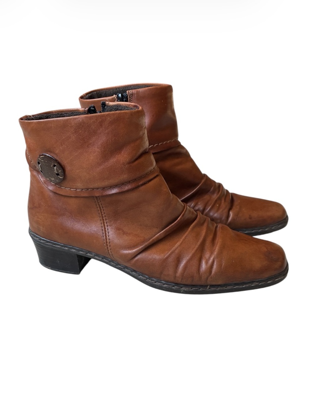 Rieker Women's Brown Leather Ankle Boots Size 39 EU
